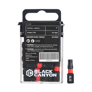 Impact Screwdriver Bits, Torx T30, 1/4