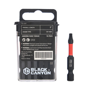 Impact Screwdriver Bits, Square SQ3, 1/4