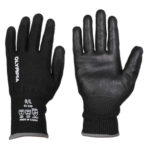 Cut-Resistant Gloves, L/9, Sandy, Black, Cut Level A4, 12 Pairs
