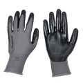 Nitrile Dipped Knit Gloves, L/9, Smooth, Gray/Black, 12 Pairs