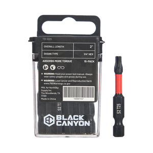 Impact Screwdriver Bits, Torx T25, 1/4