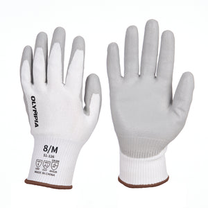 Cut-Resistant Gloves, M/8, Sandy, White/Gray, Cut Level A2, 12 Pairs