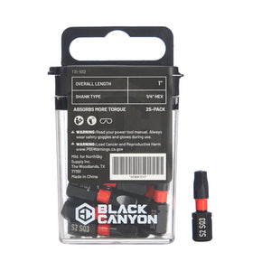 Impact Screwdriver Bits, Square SQ3, 1/4