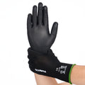 Polyurethane Dipped Gloves, 13ga, Anti-Slip, S/7, Black, 12 pairs
