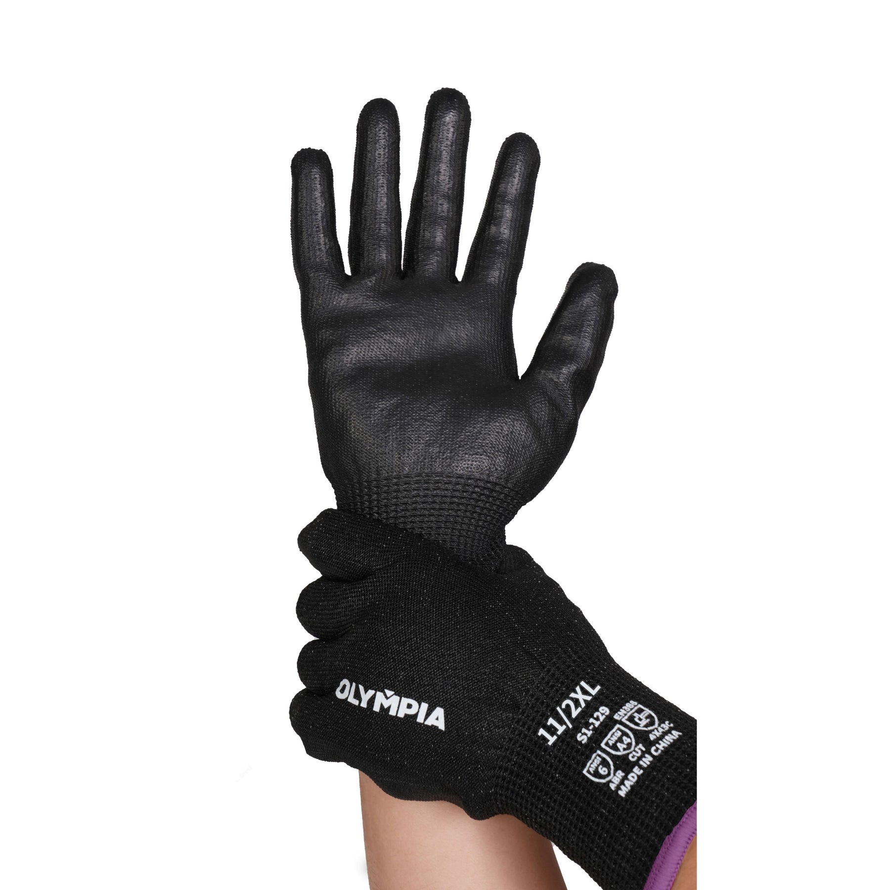 Cut-Resistant Gloves, XXL/11, Sandy, Black, Cut Level A4, 12 Pairs