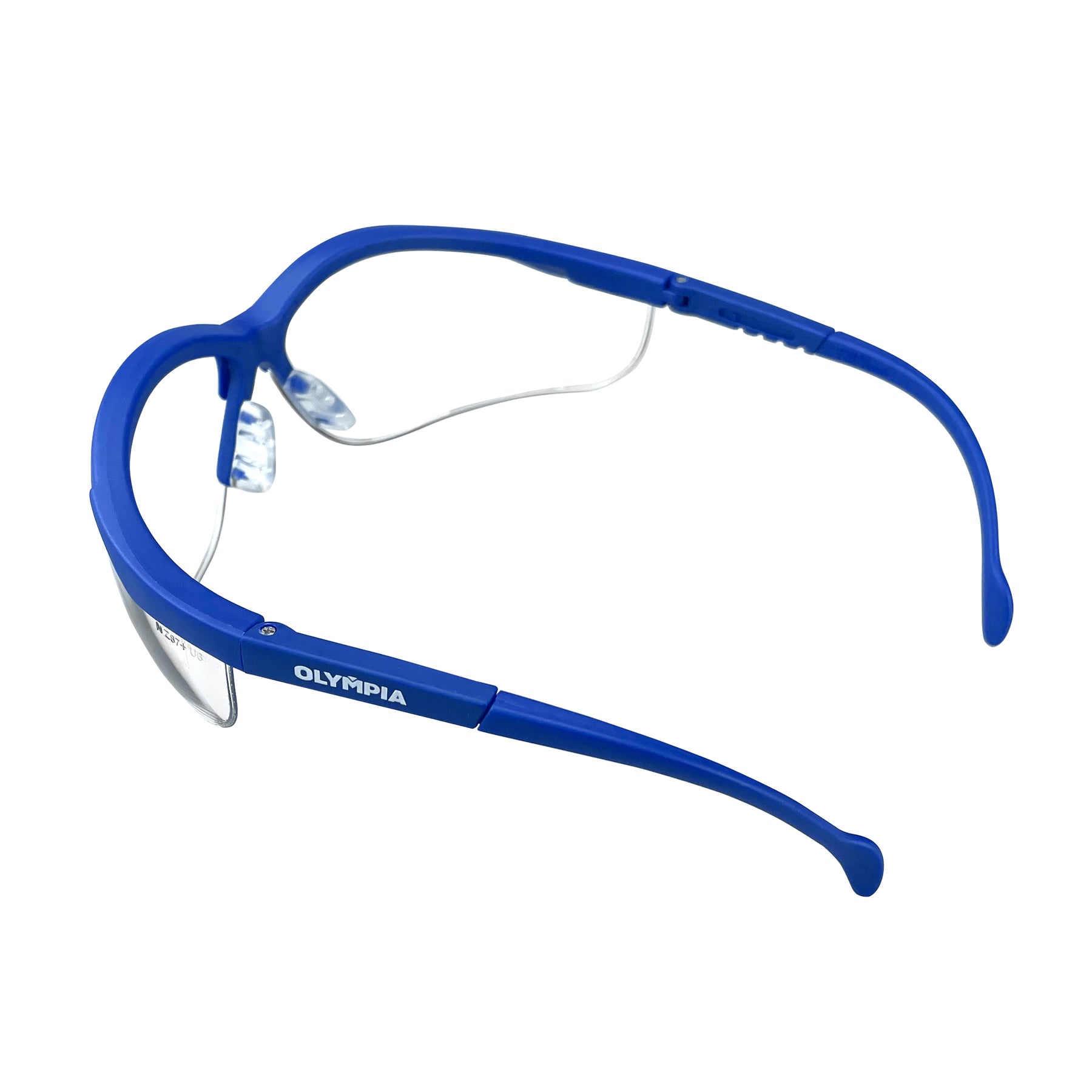 Half-Frame Safety Glasses, Anti-Scratch, Anti-Fog, Blue, 1 pair