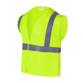 High-Visibility Vest, ANSI Class 2, Lime, XL, Hook-and-Loop, Bag of 10