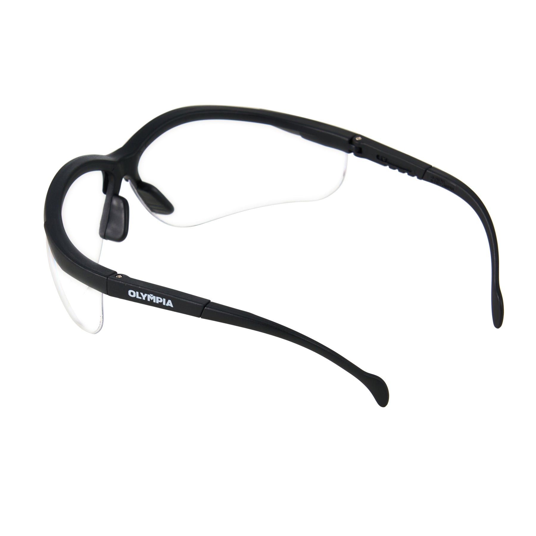 Half-Frame Safety Glasses, Anti-Scratch, Anti-Fog, Black, 1 pair