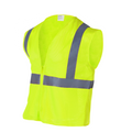High-Visibility Vest, ANSI Class 2, Lime, L, Zipper, Bag of 10