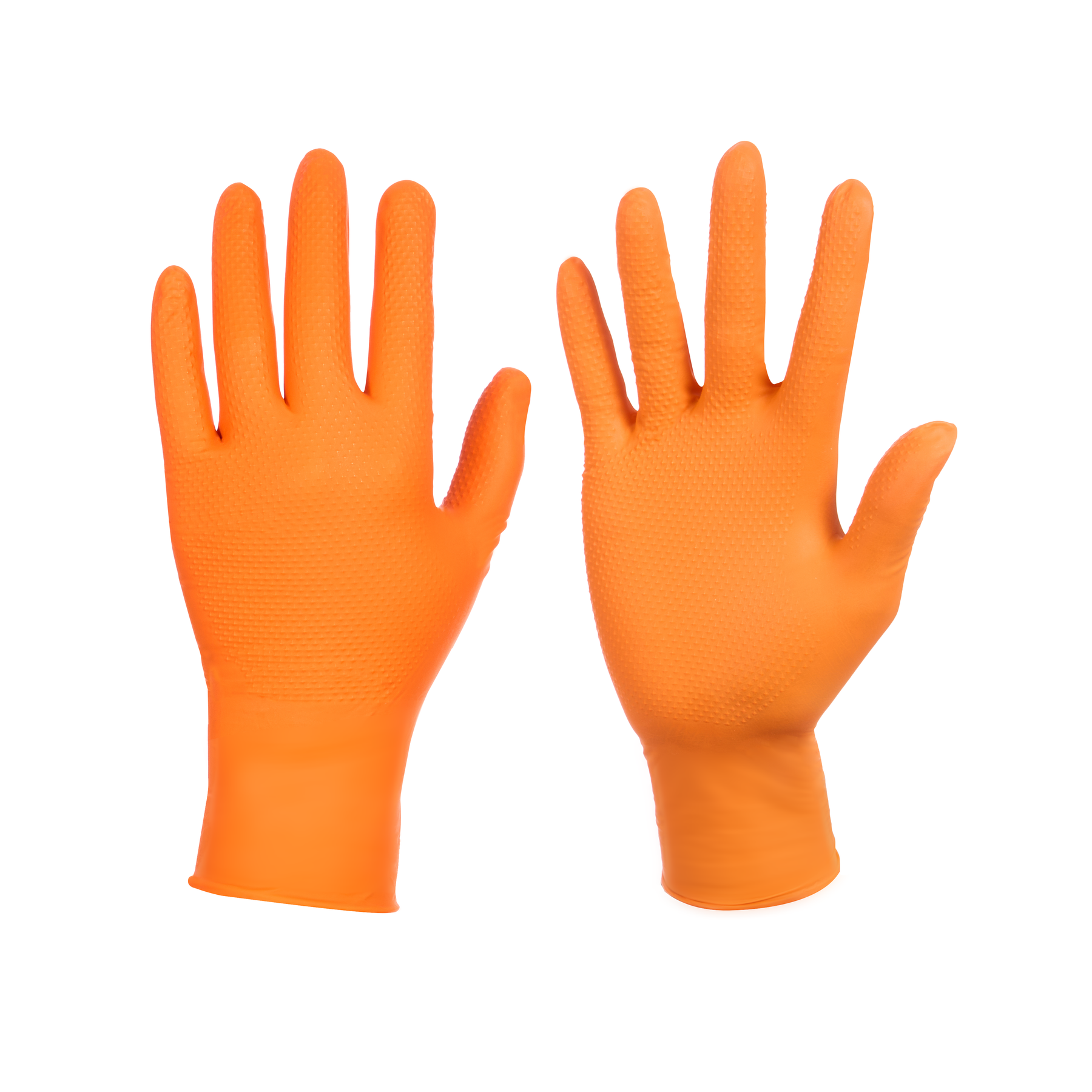 Disposable Nitrile Gloves, 8 mil, Diamond, Orange, M/8, 100 count