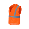 High-Visibility Vest, ANSI Class 2, Orange, L, Hook-and-Loop, Bag of 10