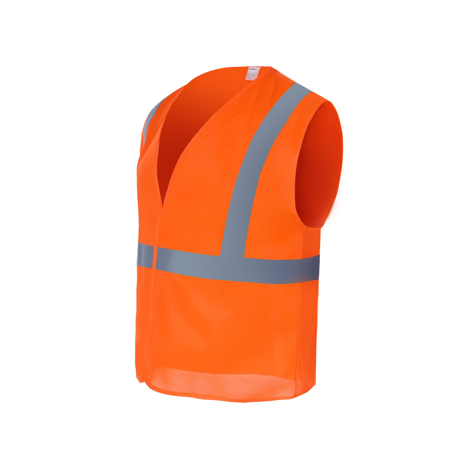High-Visibility Vest, ANSI Class 2, Orange, L, Hook-and-Loop, Bag of 10