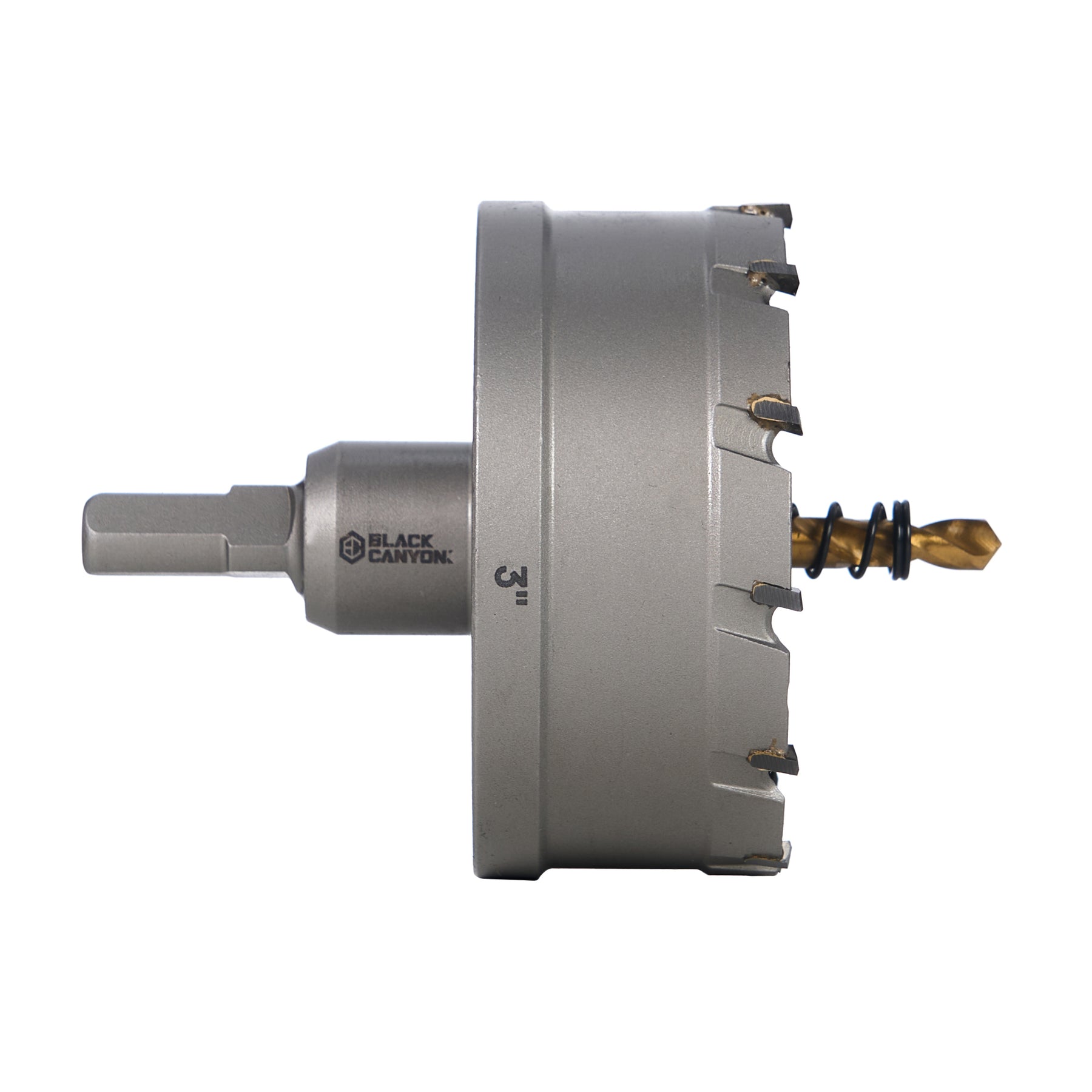 3" Carbide Hole Saw, 3/8" 3-Flat Shank, 1 pc