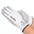 Cut-Resistant Gloves, M/8, Sandy, White/Gray, Cut Level A2, 12 Pairs