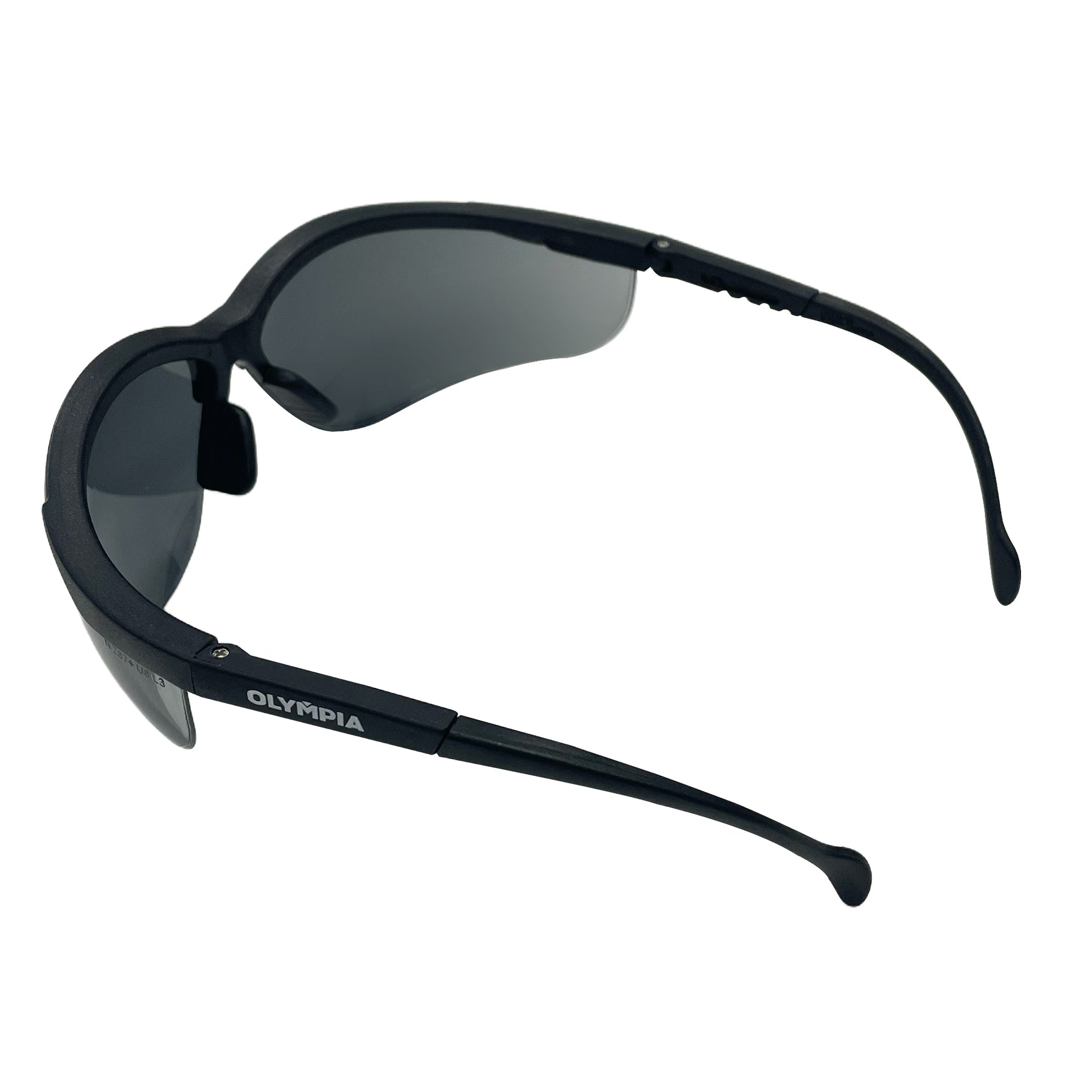 Half-Frame Glasses, Scratchproof, Anti-Fog, Smoke, Blk, 1 ct