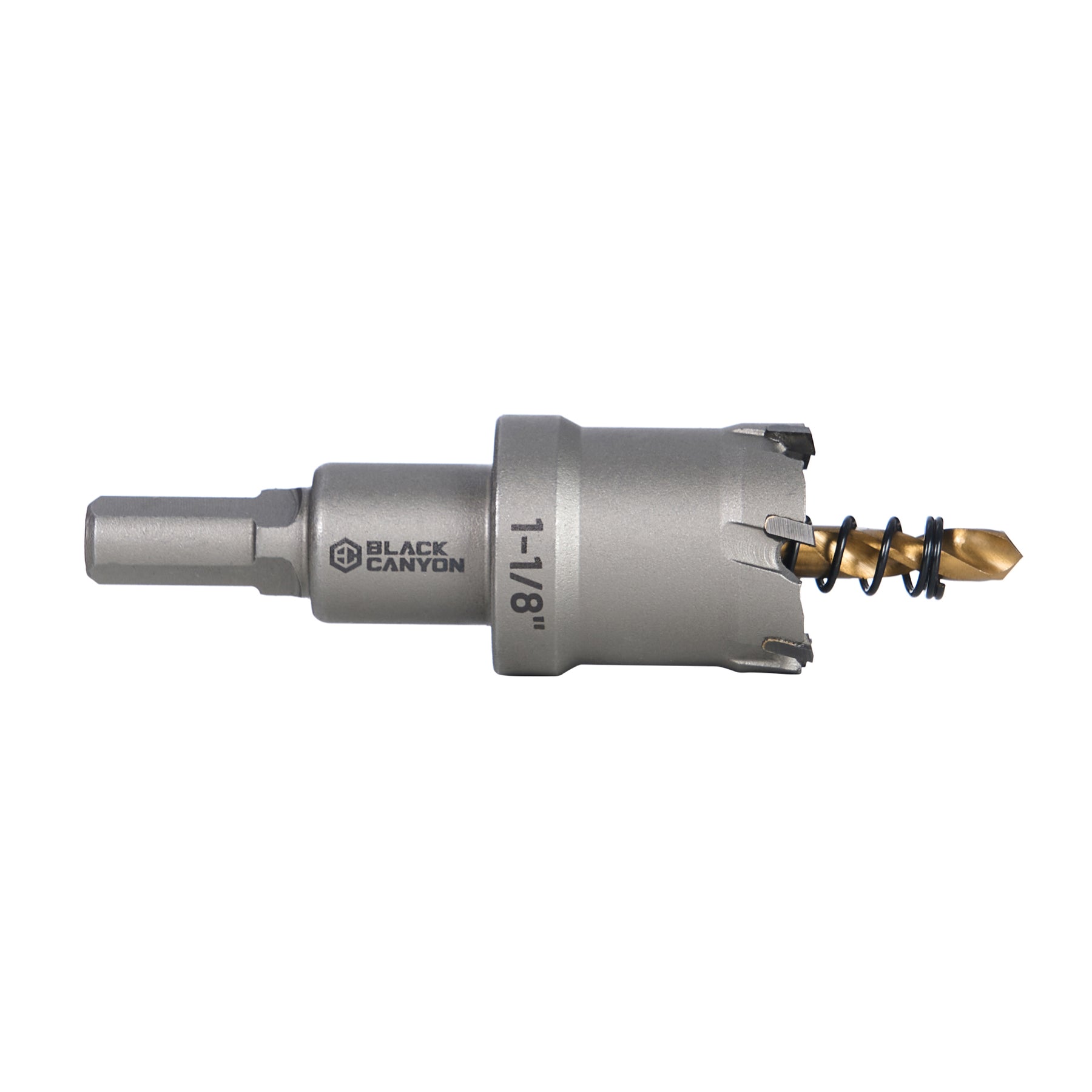 1-1/8" Carbide Hole Saw, 3/8" 3-Flat Shank, 1 pc