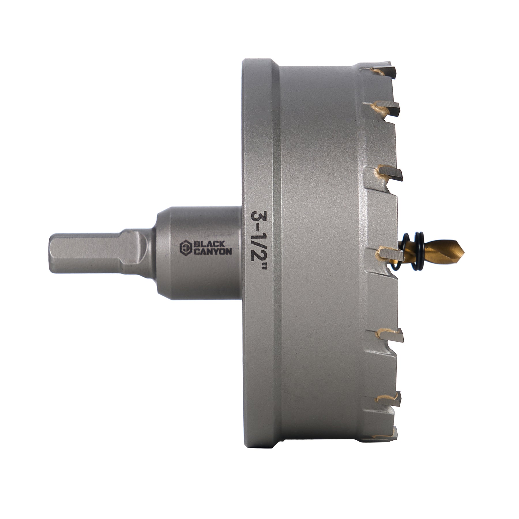 3-1/2" Carbide Hole Saw, 3/8" 3-Flat Shank, 1 pc