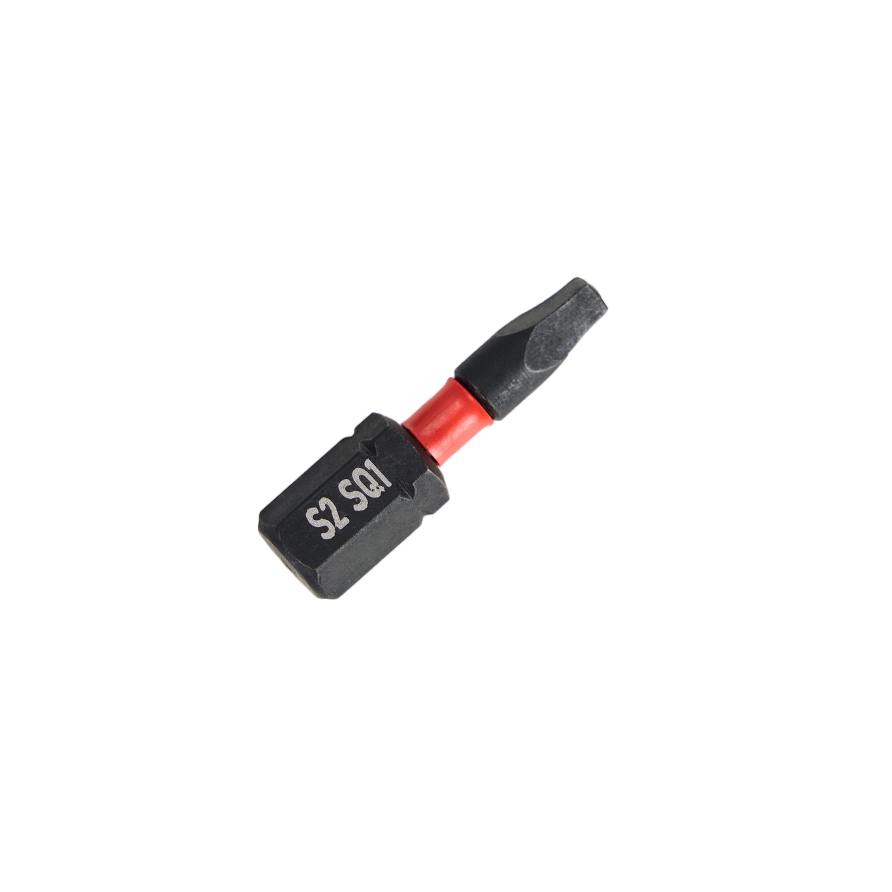 Impact Screwdriver Bits, Square SQ1, 1/4" Shank, 1" Length, 25 pcs