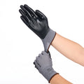 Nitrile Dipped Knit Gloves, M/8, Smooth, Gray/Black, 12 Pairs