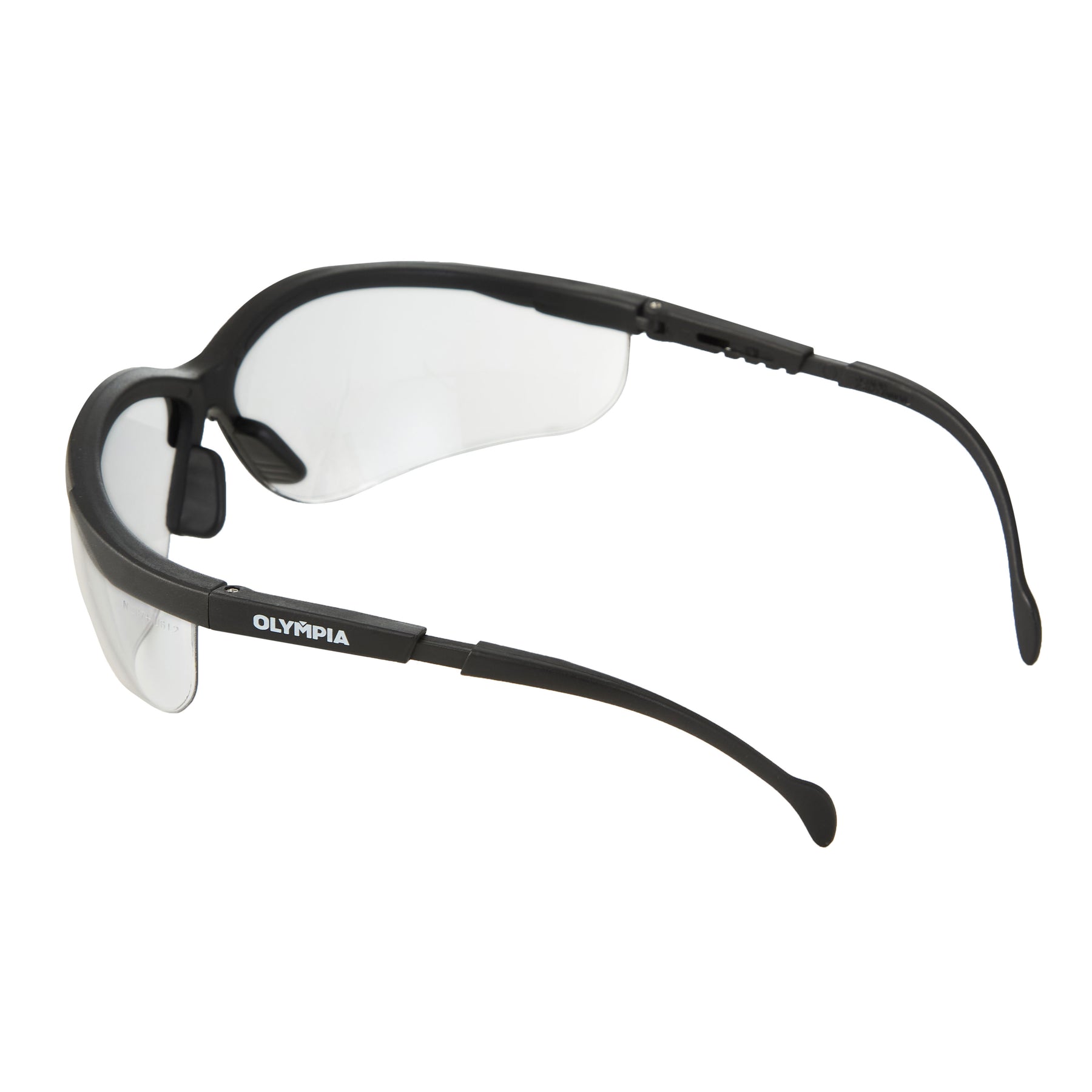Safety Glasses, Anti-Scratch/Anti-Fog, Half-Frame, Black, 1 Pair