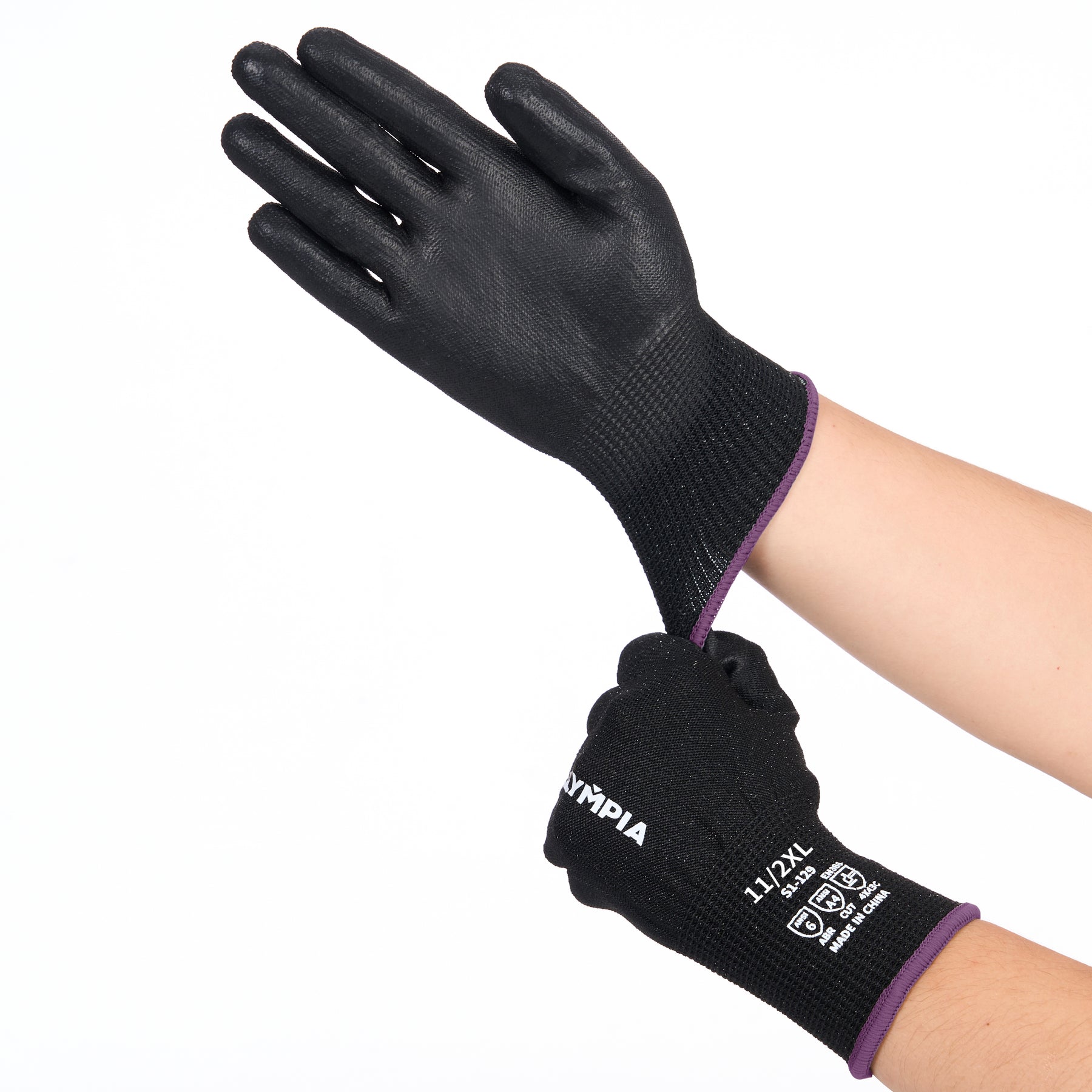 Cut-Resistant Gloves, XXL/11, Sandy, Black, Cut Level A4, 12 Pairs