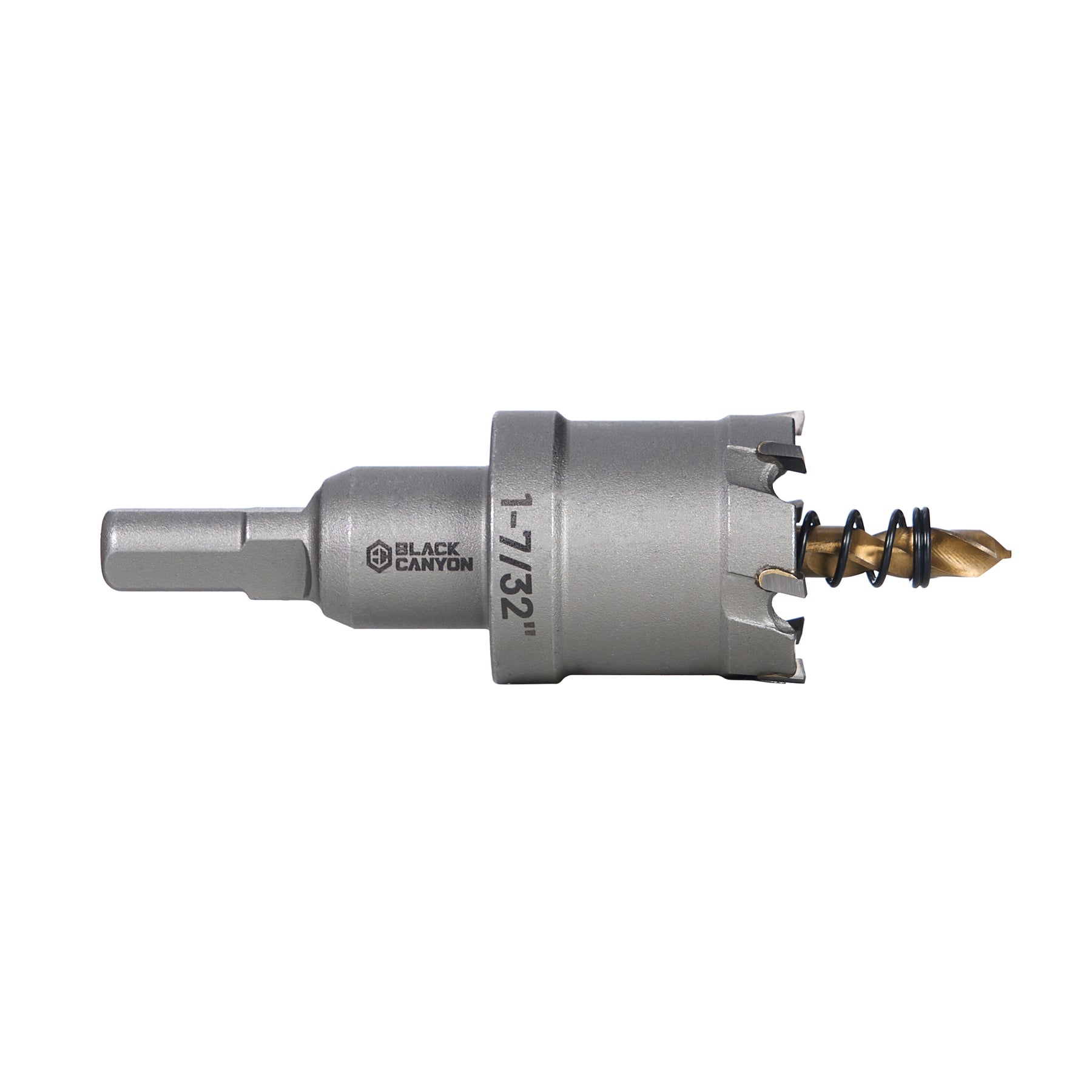 1-7/32" Carbide Hole Saw, 3/8" 3-Flat Shank, 1 pc