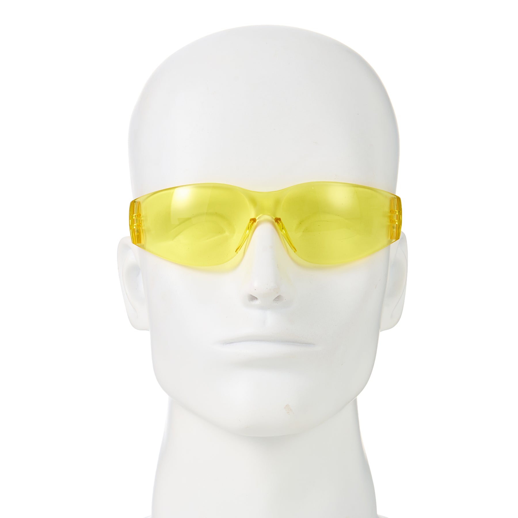 Frameless Safety Glasses, Anti-Scratch, Amber, 12 pairs