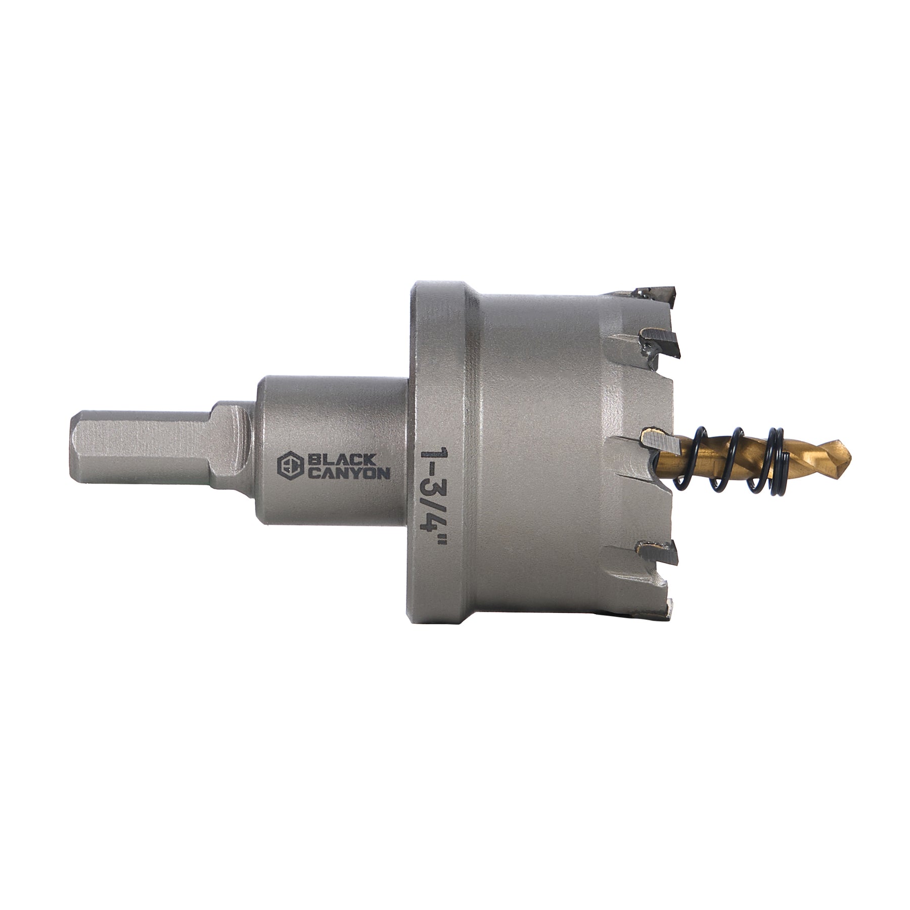 1-3/4" Carbide Hole Saw, 3/8" 3-Flat Shank, 1 pc