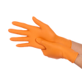 Disposable Nitrile Gloves, 8 mil, Diamond, Orange, M/8, 100 count