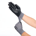 Nitrile Dipped Knit Gloves, L/9, Smooth, Gray/Black, 12 Pairs