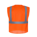 High-Visibility Vest, ANSI Class 2, Orange, L, Hook-and-Loop, Bag of 10