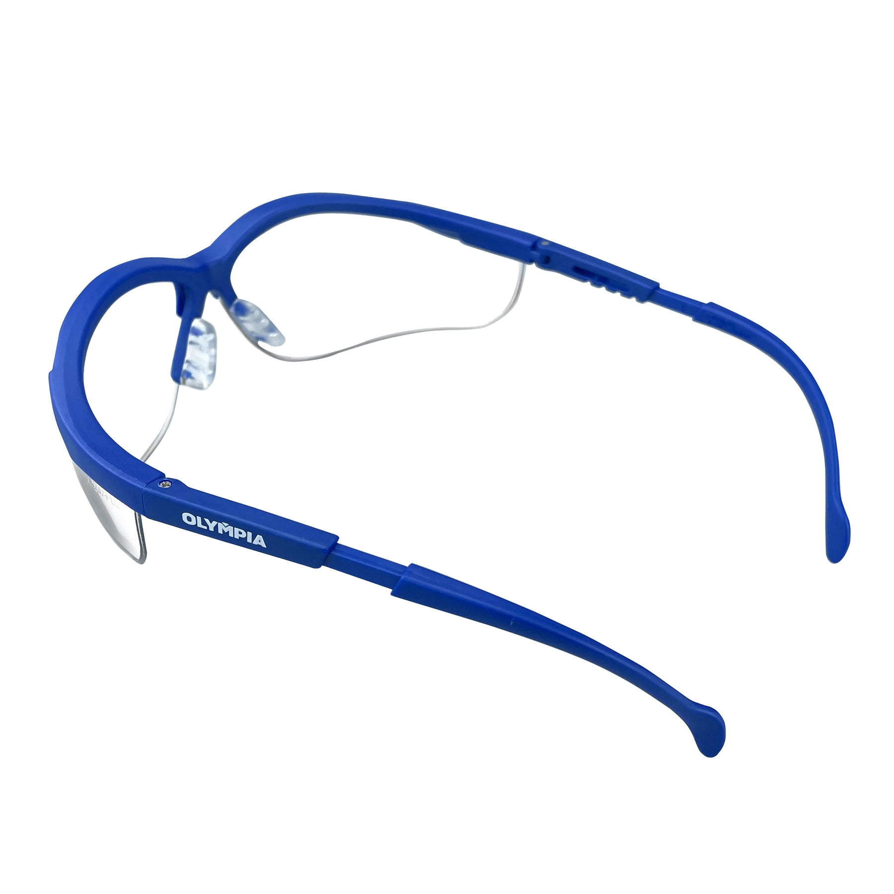 Half-Frame Safety Glasses, Anti-Scratch, Anti-Fog, Blue, 1 pair