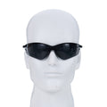 Half-Frame Glasses, Anti-Scratch, Anti-Fog, Smoke, Blk, 1 ct