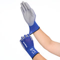 Polyurethane Dipped Gloves, 18ga, Anti-Slip, XL/10, Blue/Gray, 12 pairs