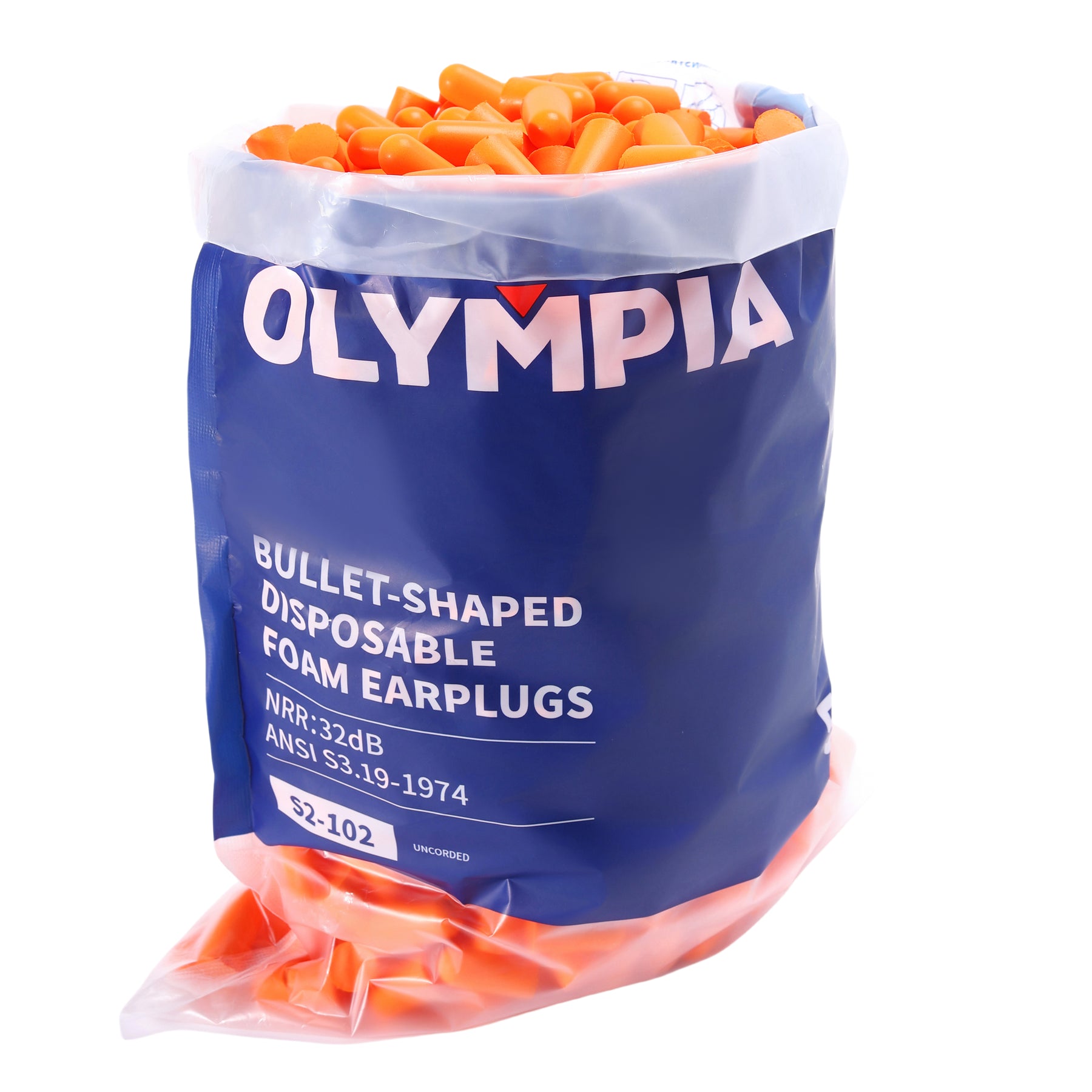 Disposable Earplugs, Soft Foam, Bullet Shape, Cordless, 500 pairs