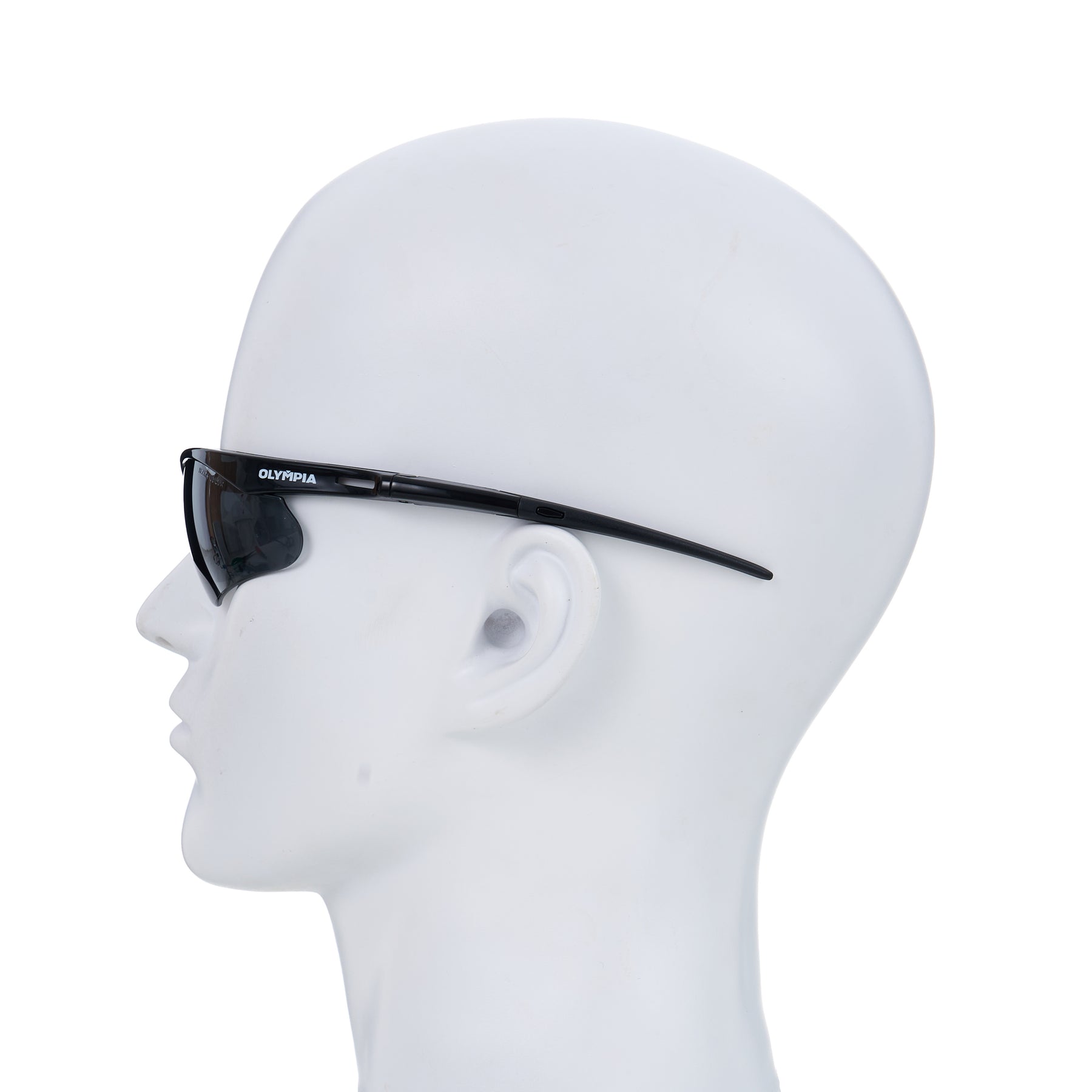 Half-Frame Glasses, Anti-Scratch, Anti-Fog, Smoke, Blk, 1 ct
