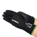 Polyurethane Dipped Gloves, 13ga, Anti-Slip, S/7, Black, 12 pairs