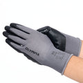 Nitrile Dipped Knit Gloves, L/9, Smooth, Gray/Black, 12 Pairs