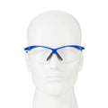 Safety Glasses, Half Frame, Anti-Scratch/Anti-Fog, Blue, 1 pair