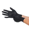 Disposable Nitrile Gloves, 8 mil, Grain, Black, M/8, 100 count