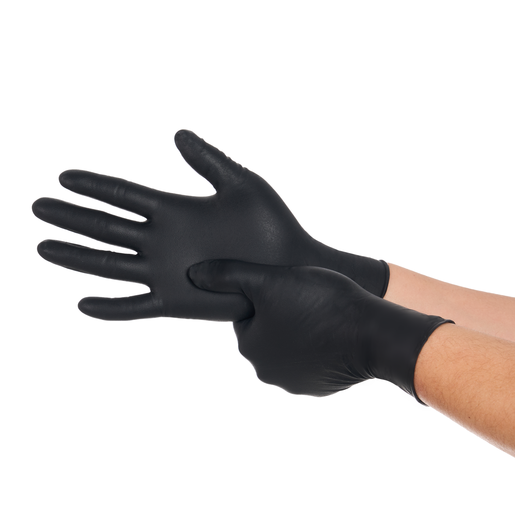 Disposable Nitrile Gloves, 8 mil, Grain, Black, M/8, 100 count