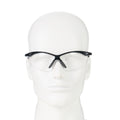Safety Glasses, Half Frame, Anti-Scratch/Anti-Fog, Black, 1 pair