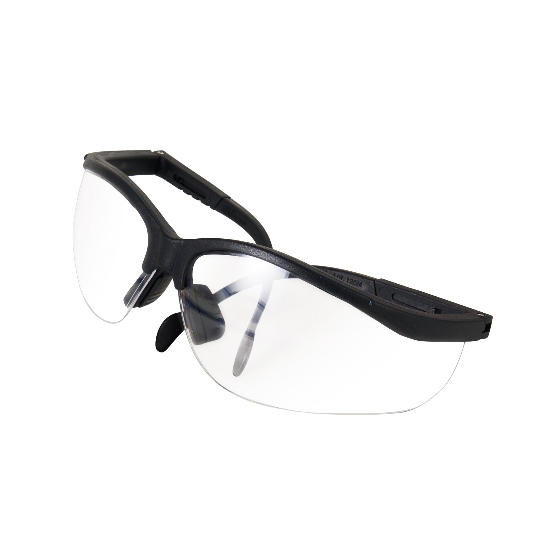 Half-Frame Safety Glasses, Anti-Scratch, Anti-Fog, Black, 1 pair