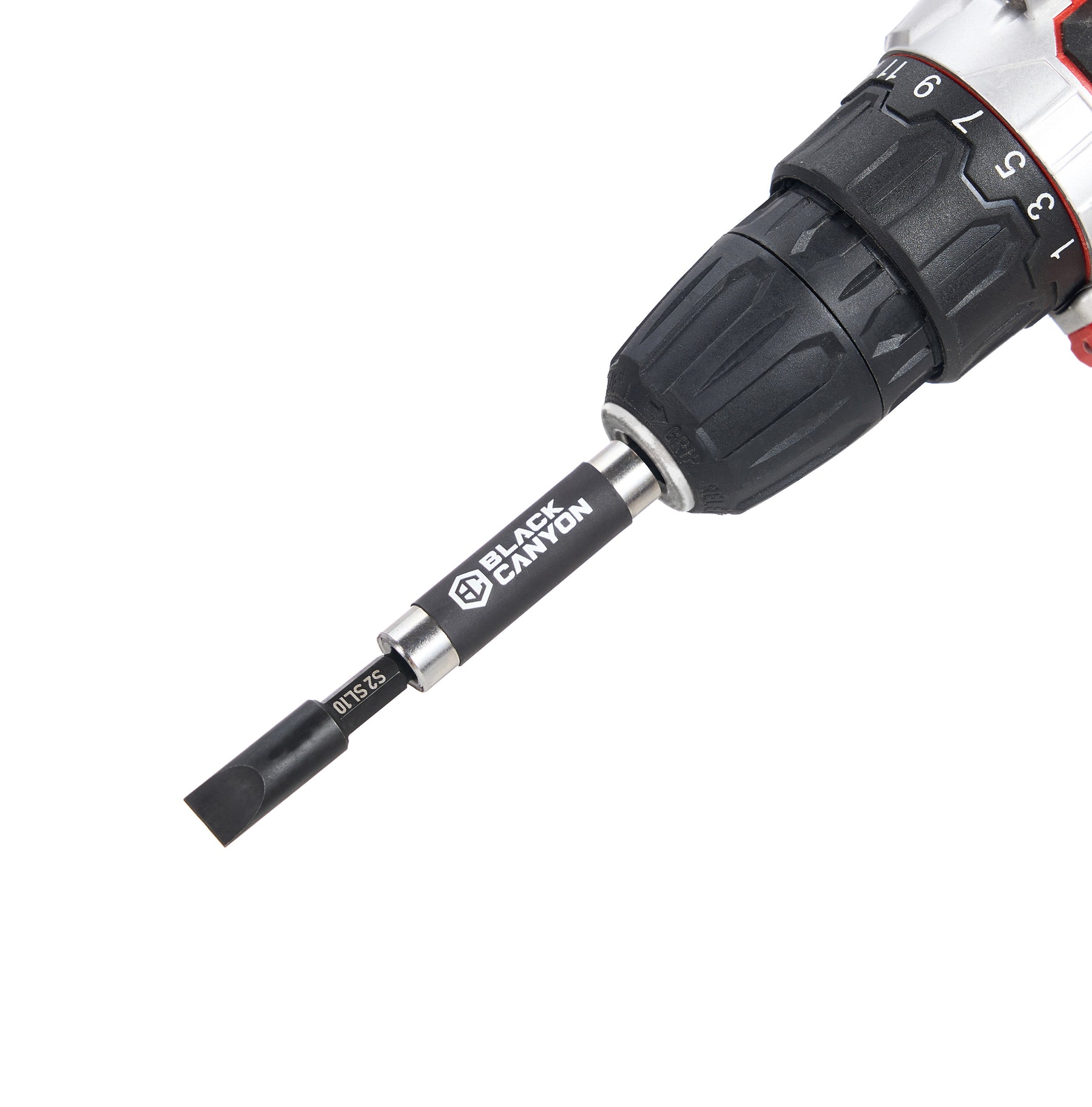 Impact Screwdriver Bits, Slotted SL10, 1/4" Shank, 2" Length, 15 pcs