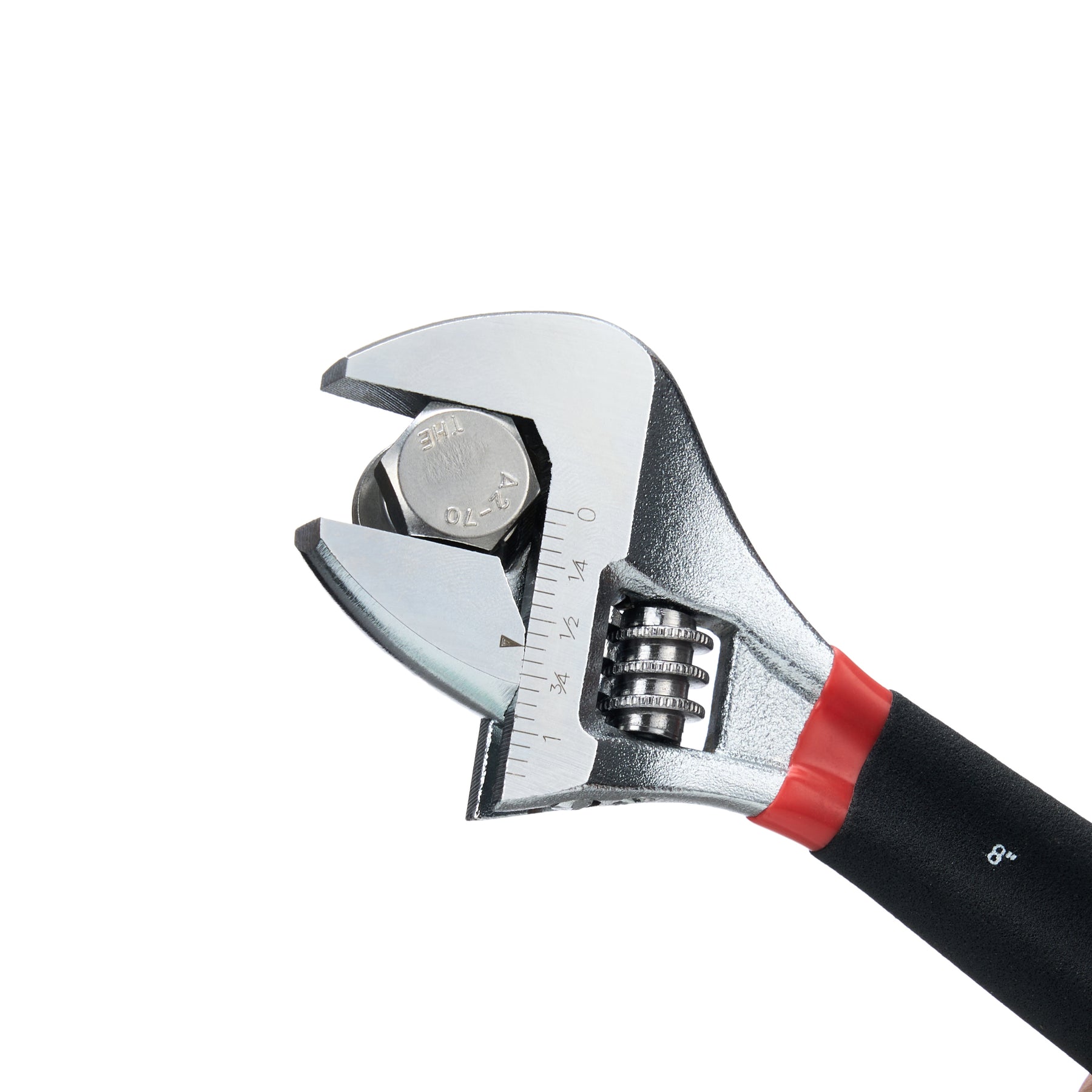 Adjustable Wrench w/ Comfort Grip, 8" Length, 1-3/16" Jaw Capacity