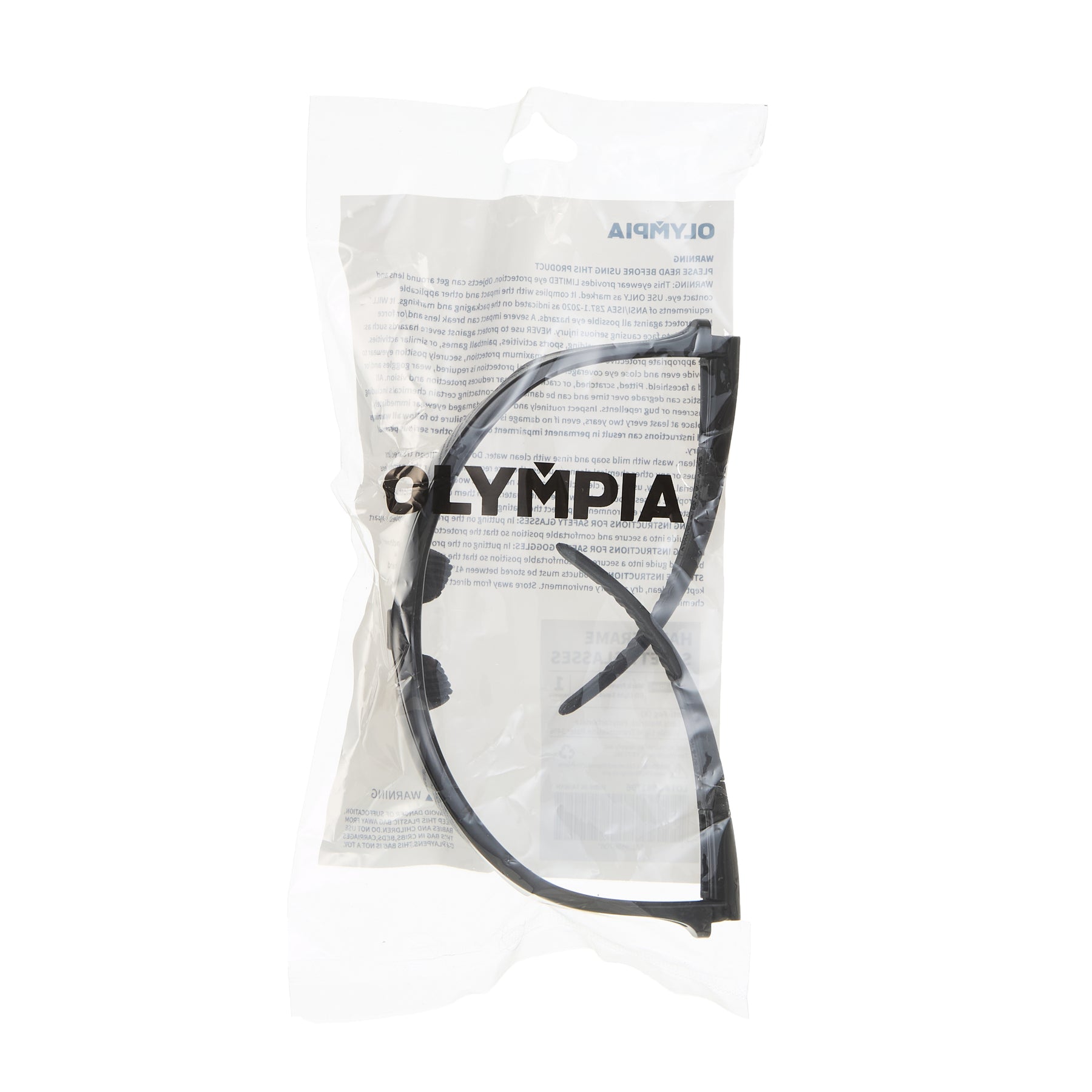Safety Glasses, Anti-Scratch/Anti-Fog, Half-Frame, Black, 1 Pair