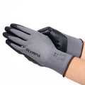 Nitrile Dipped Knit Gloves, M/8, Smooth, Gray/Black, 12 Pairs