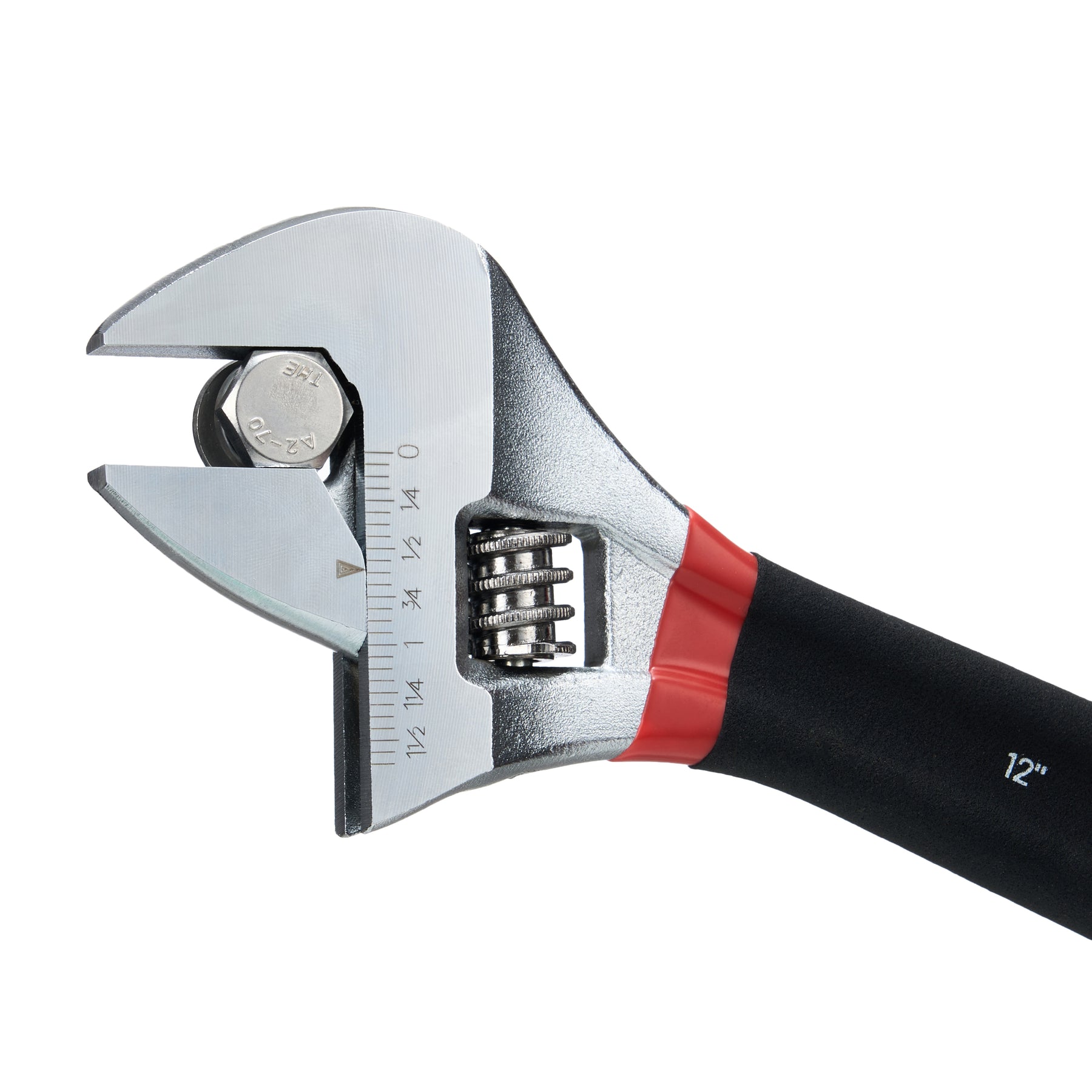 Adjustable Wrench w/ Comfort Grip, 12" Length, 1-5/8" Jaw Capacity