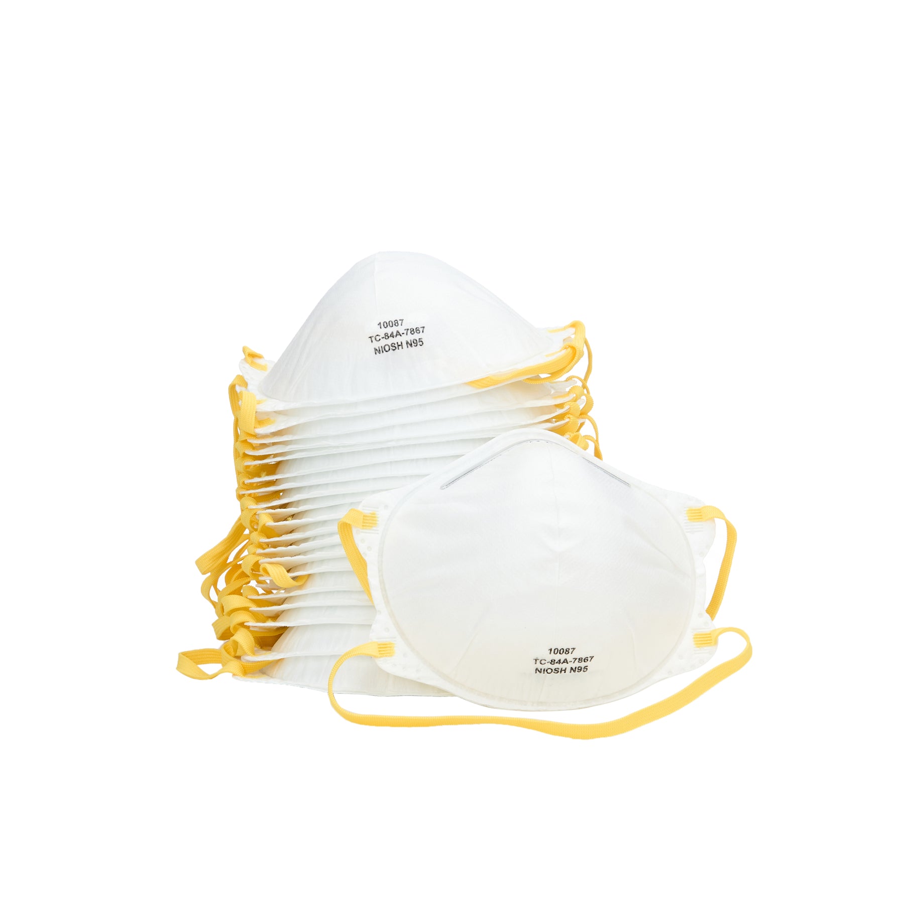 N95 Respirator w/o Exhalation Valve, Disposable, White, 20 count