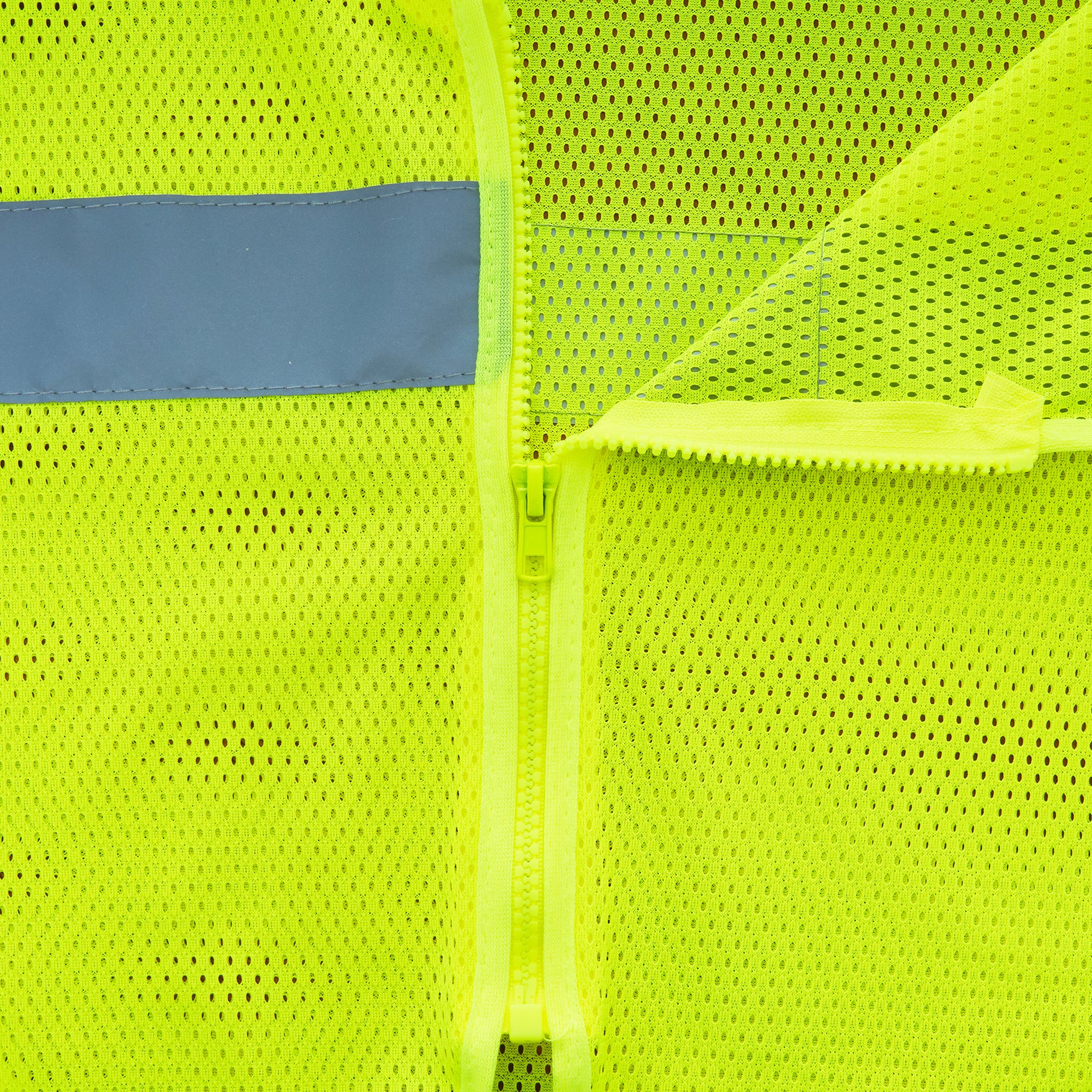 High-Visibility Vest, ANSI Class 2, Lime, L, Zipper, Bag of 10